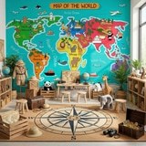 Wall Murals: Kid's World Map 15