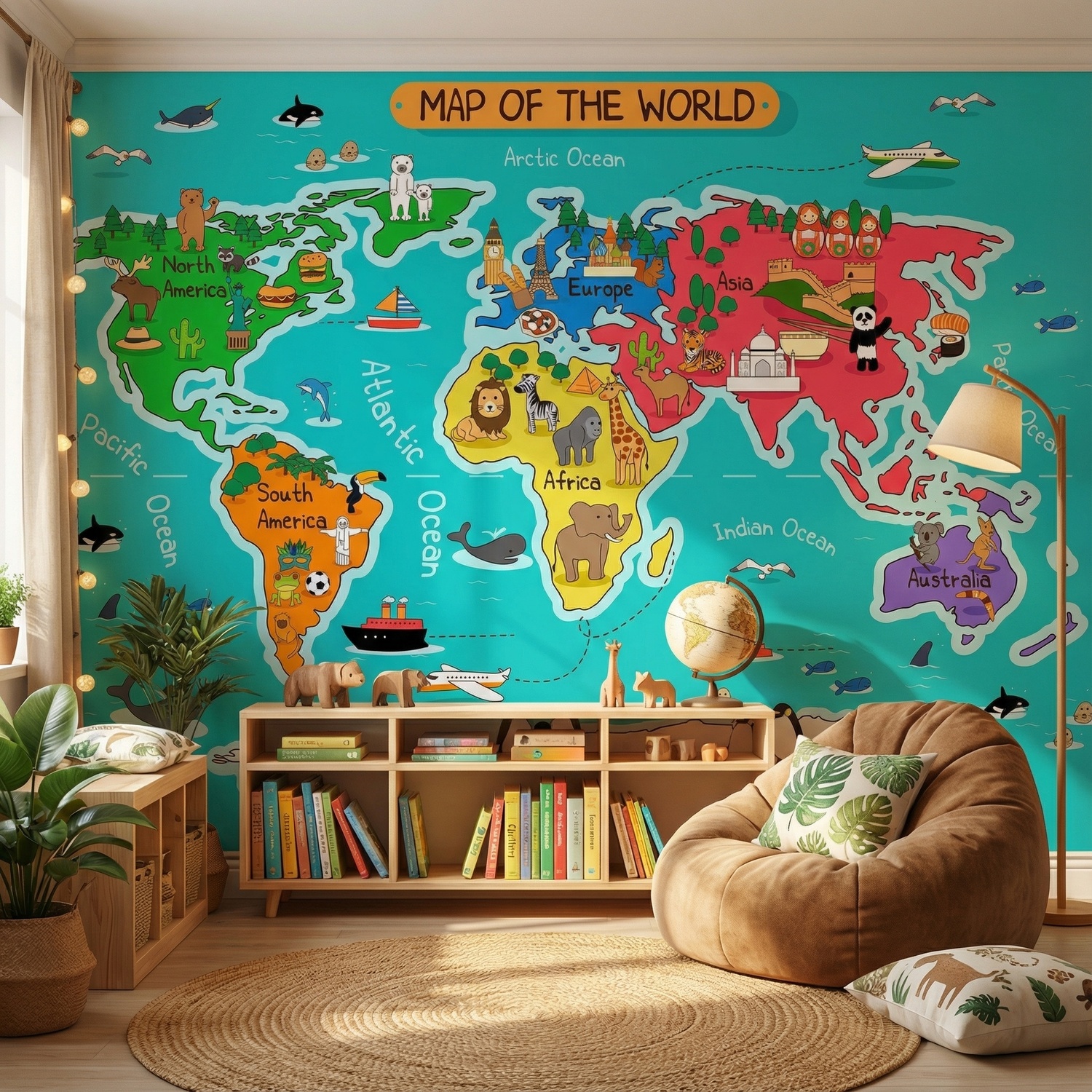 Wall Murals: Kid's World Map