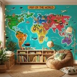Wall Murals: Kid's World Map 16