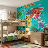 Wall Murals: Kid's World Map 3
