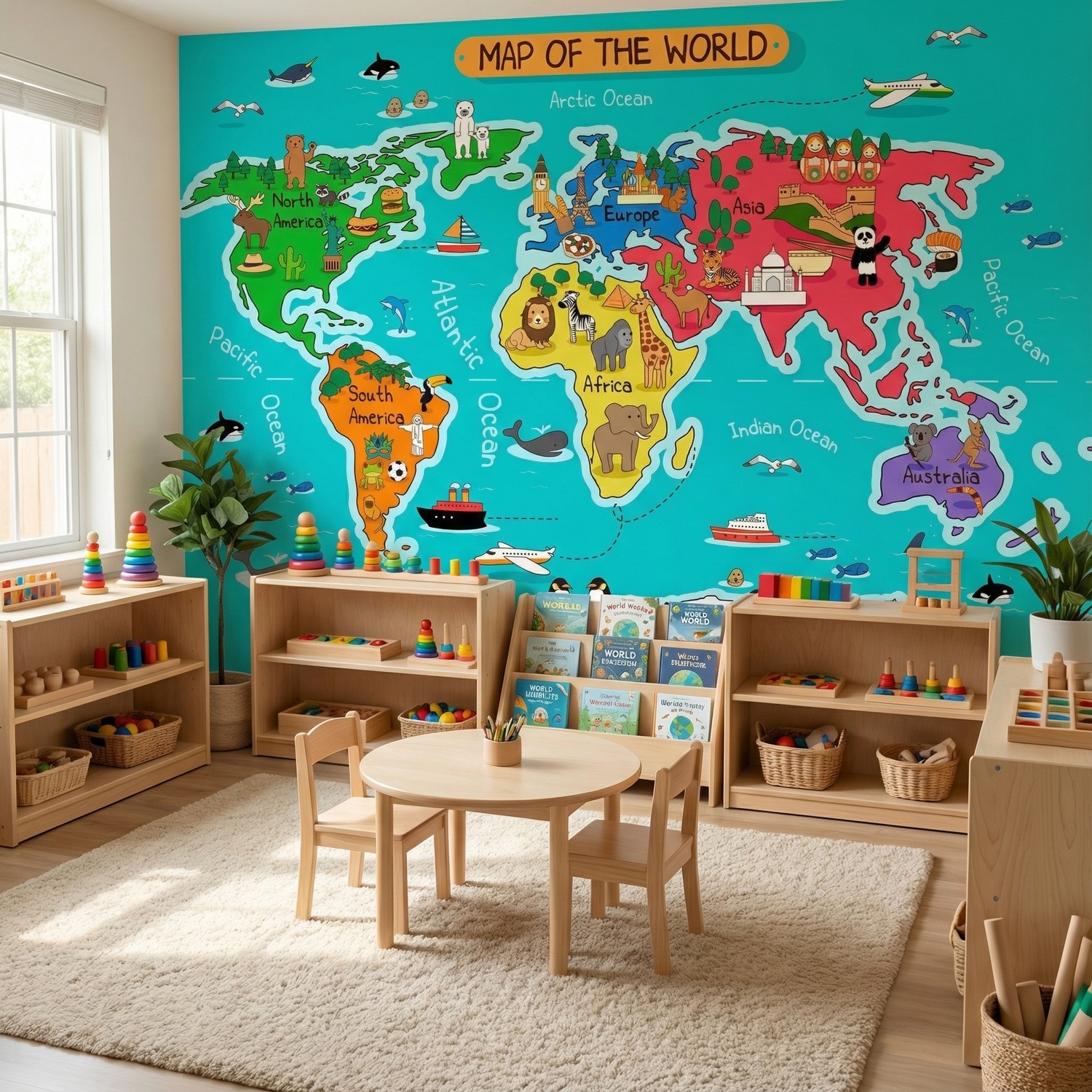 Wall Murals: Kid's World Map