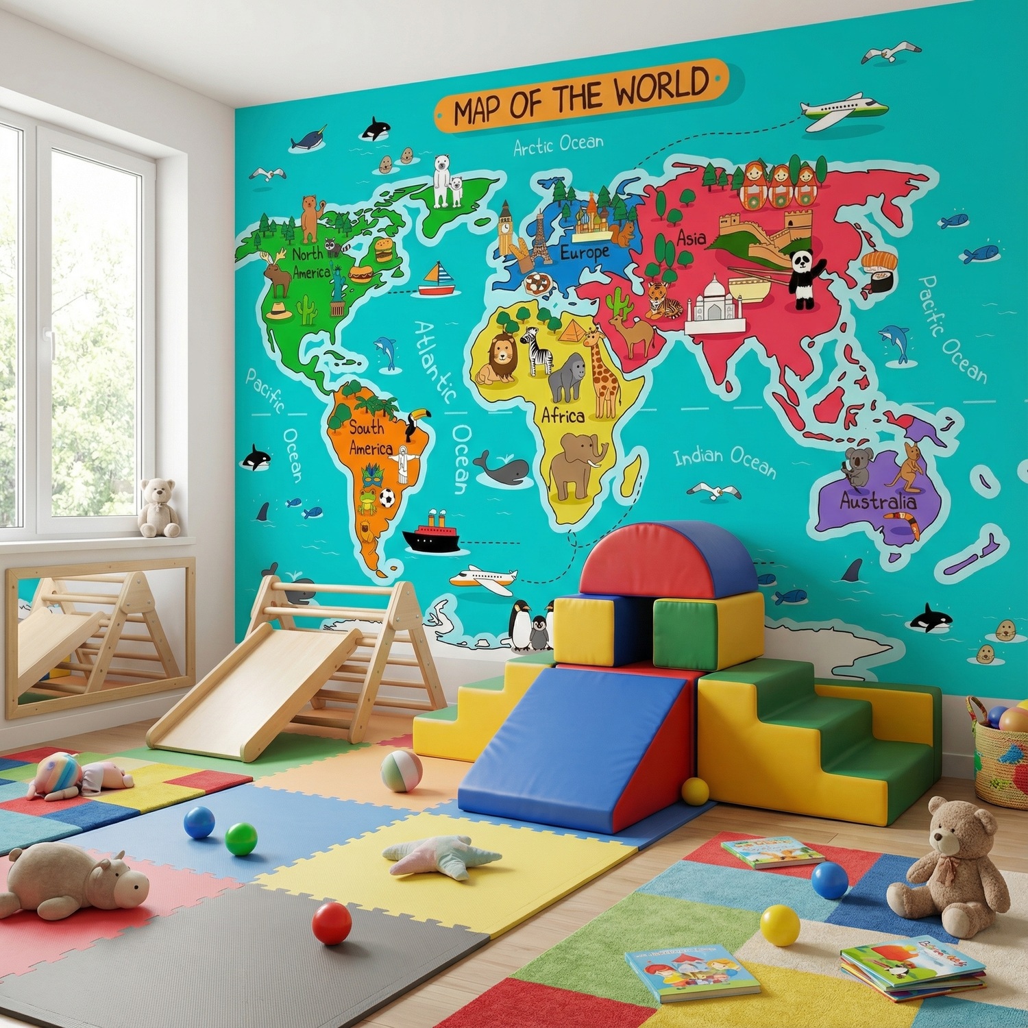 Wall Murals: Kid's World Map
