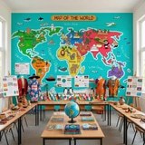 Wall Murals: Kid's World Map 9