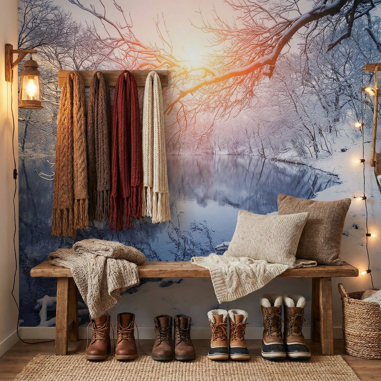 Wall Murals: Dawn in winter