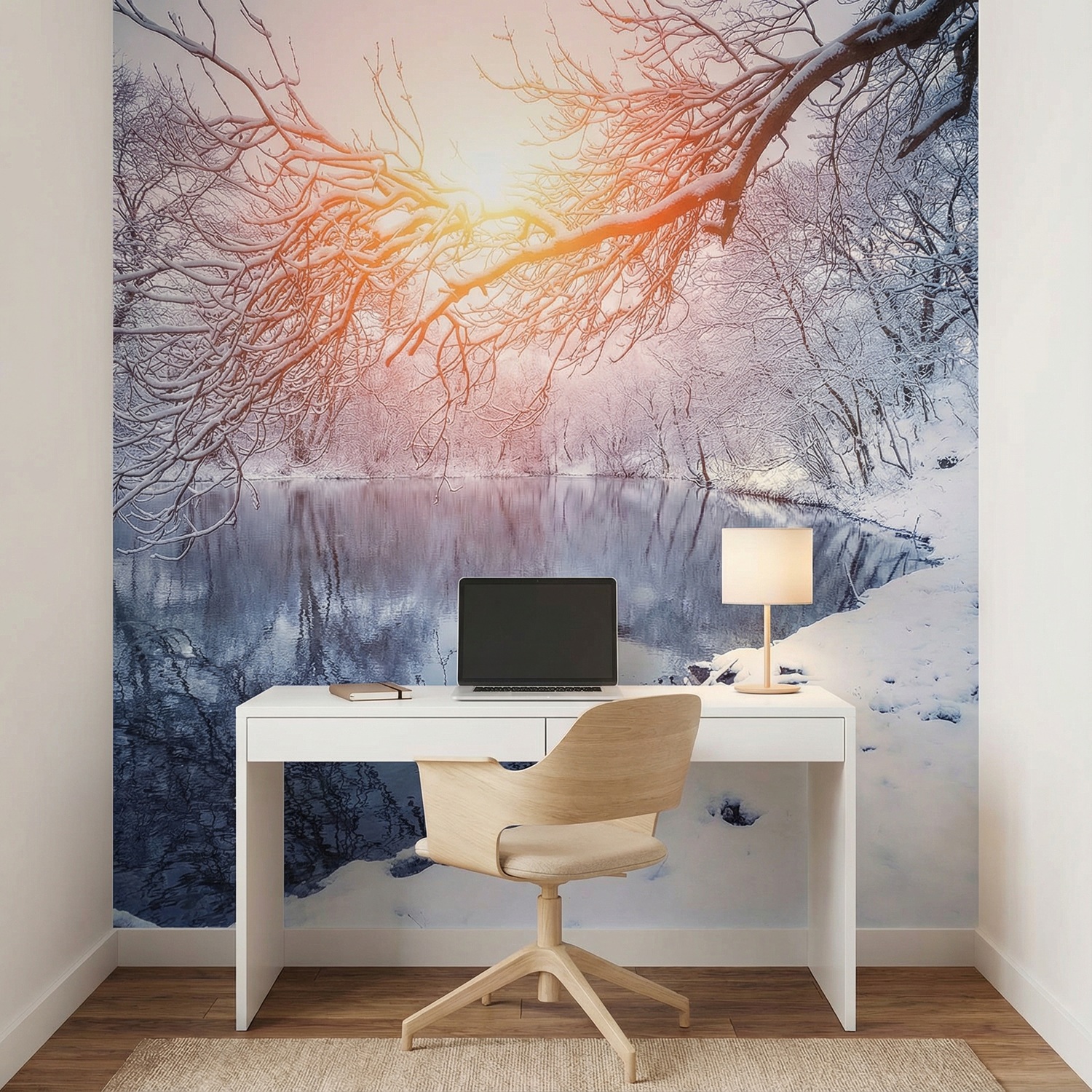 Wall Murals: Dawn in winter
