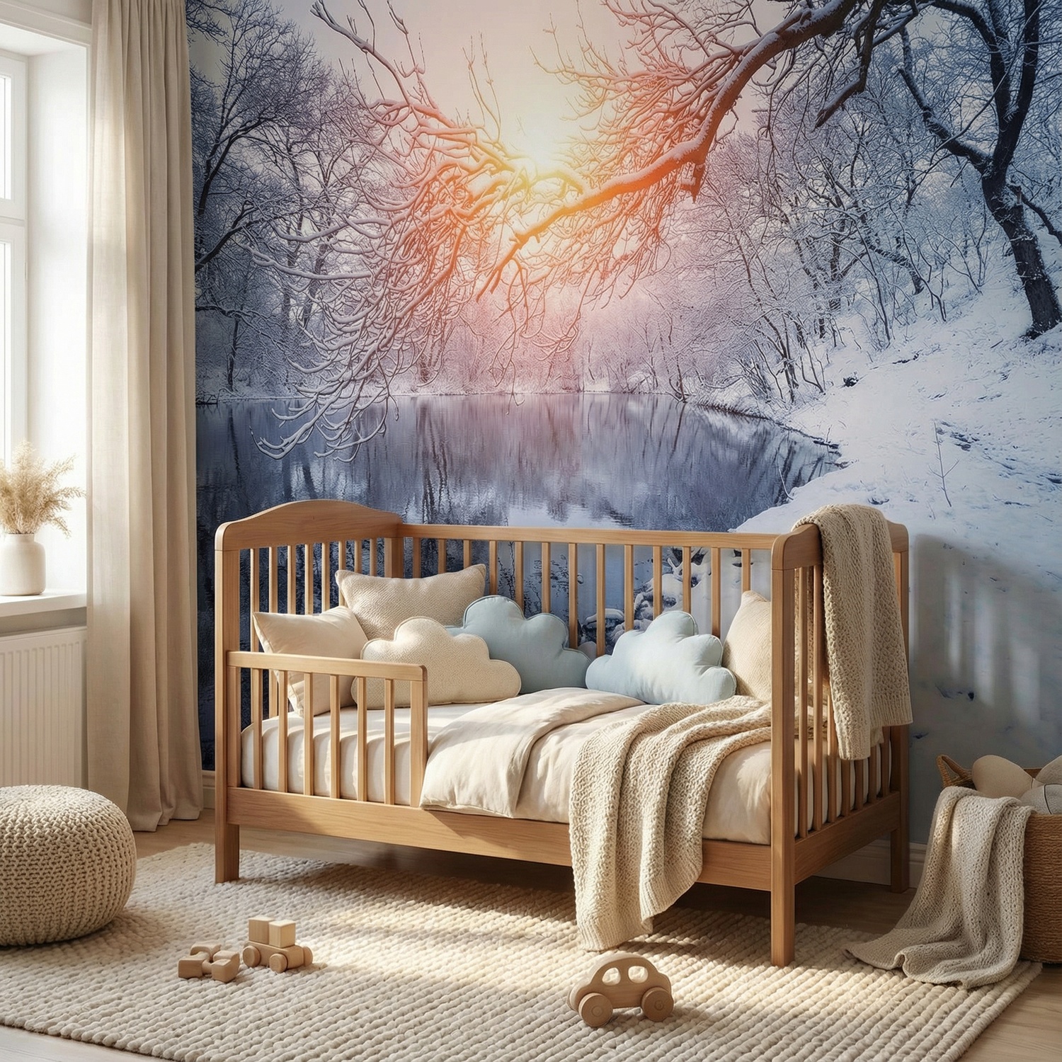 Wall Murals: Dawn in winter