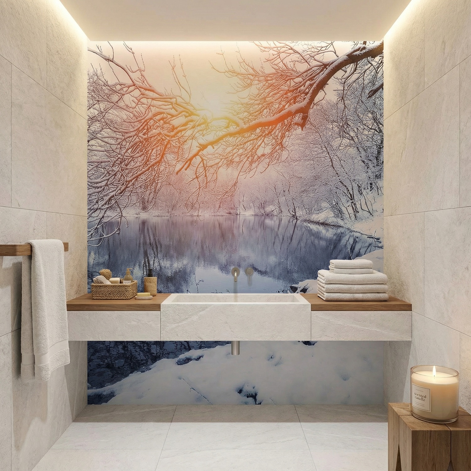 Wall Murals: Dawn in winter