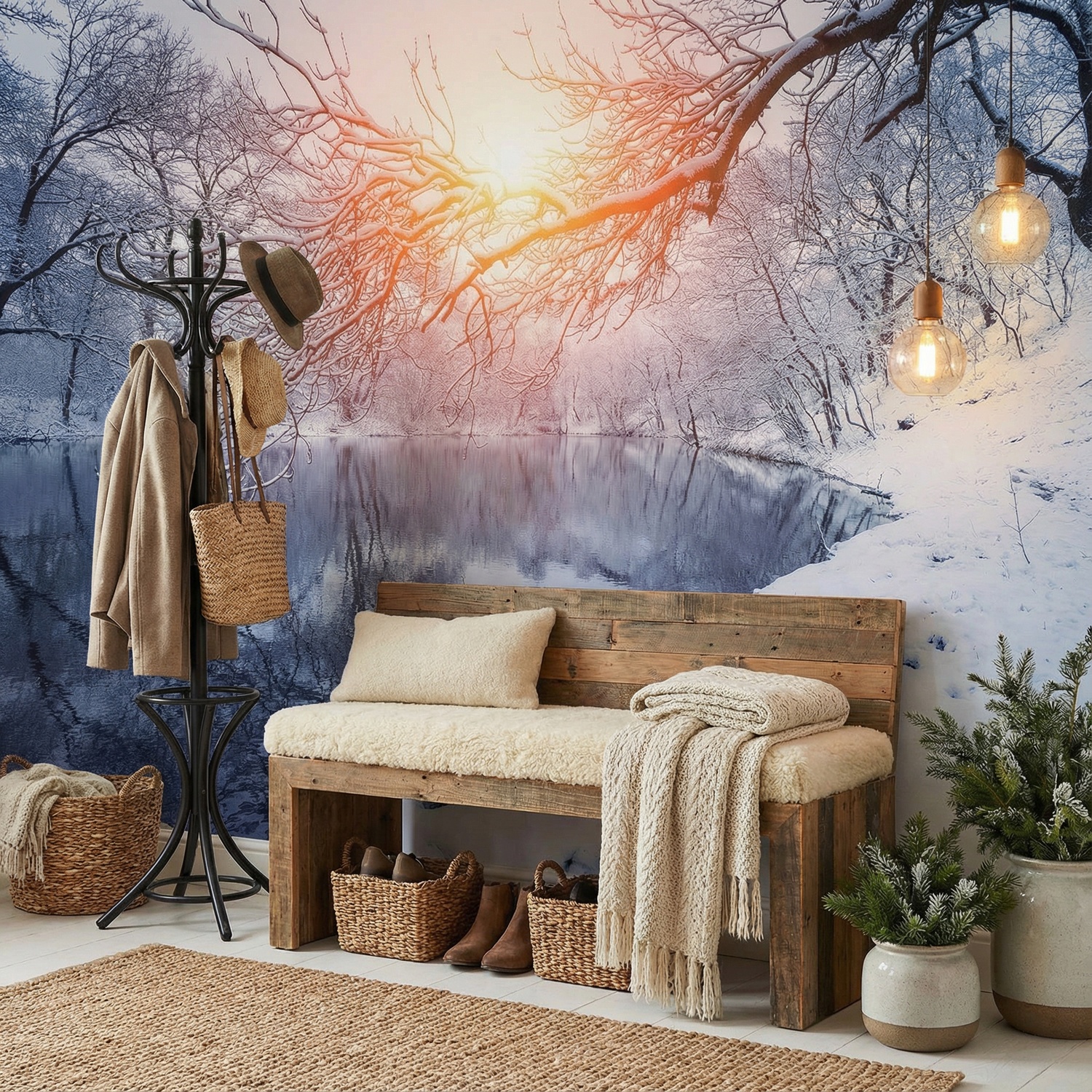 Wall Murals: Dawn in winter