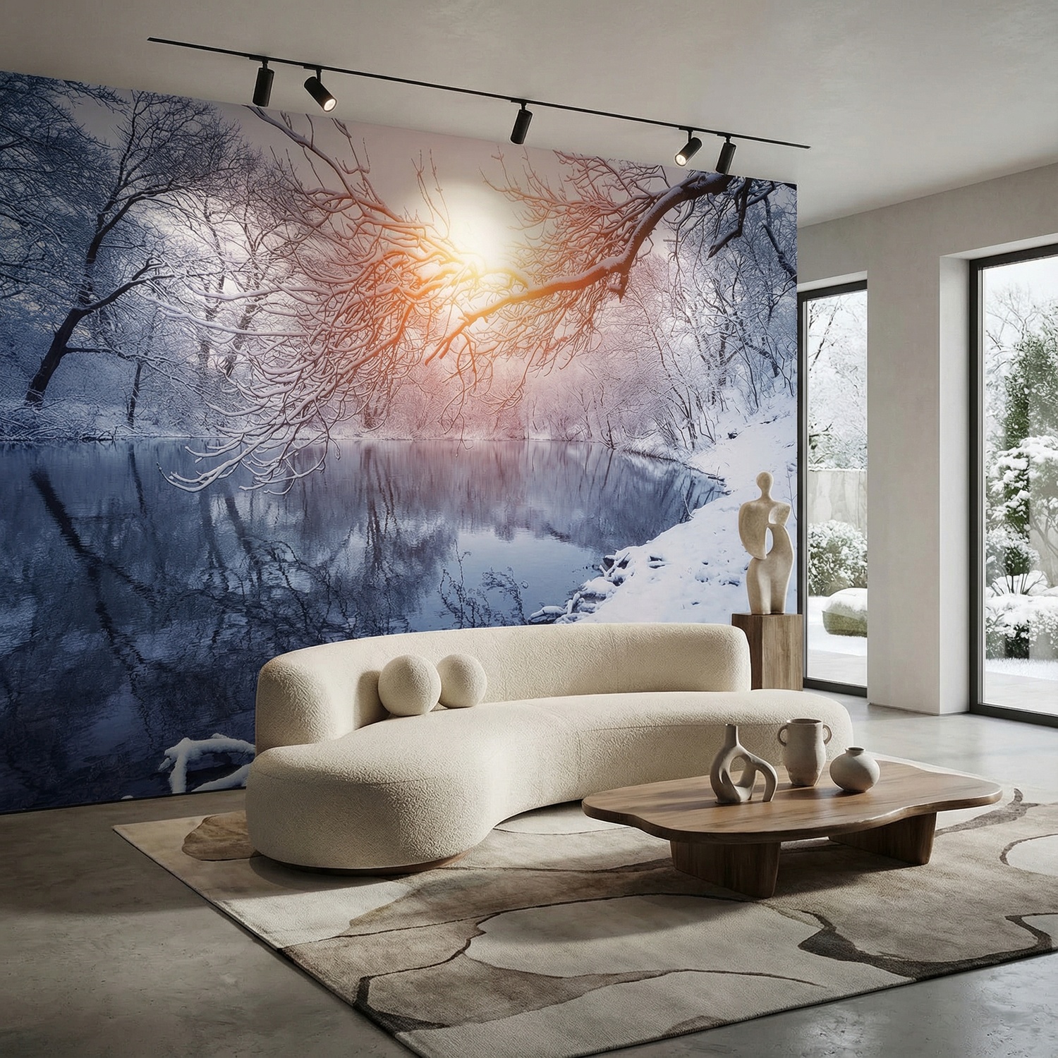 Wall Murals: Dawn in winter