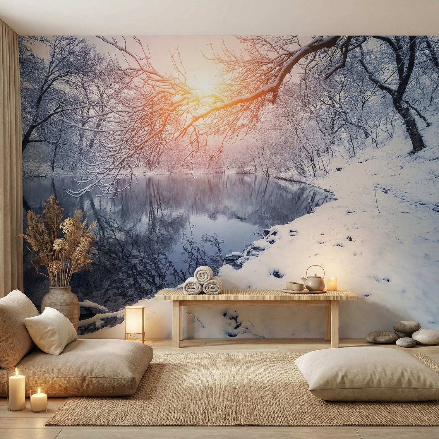 Wall Murals: Dawn in winter