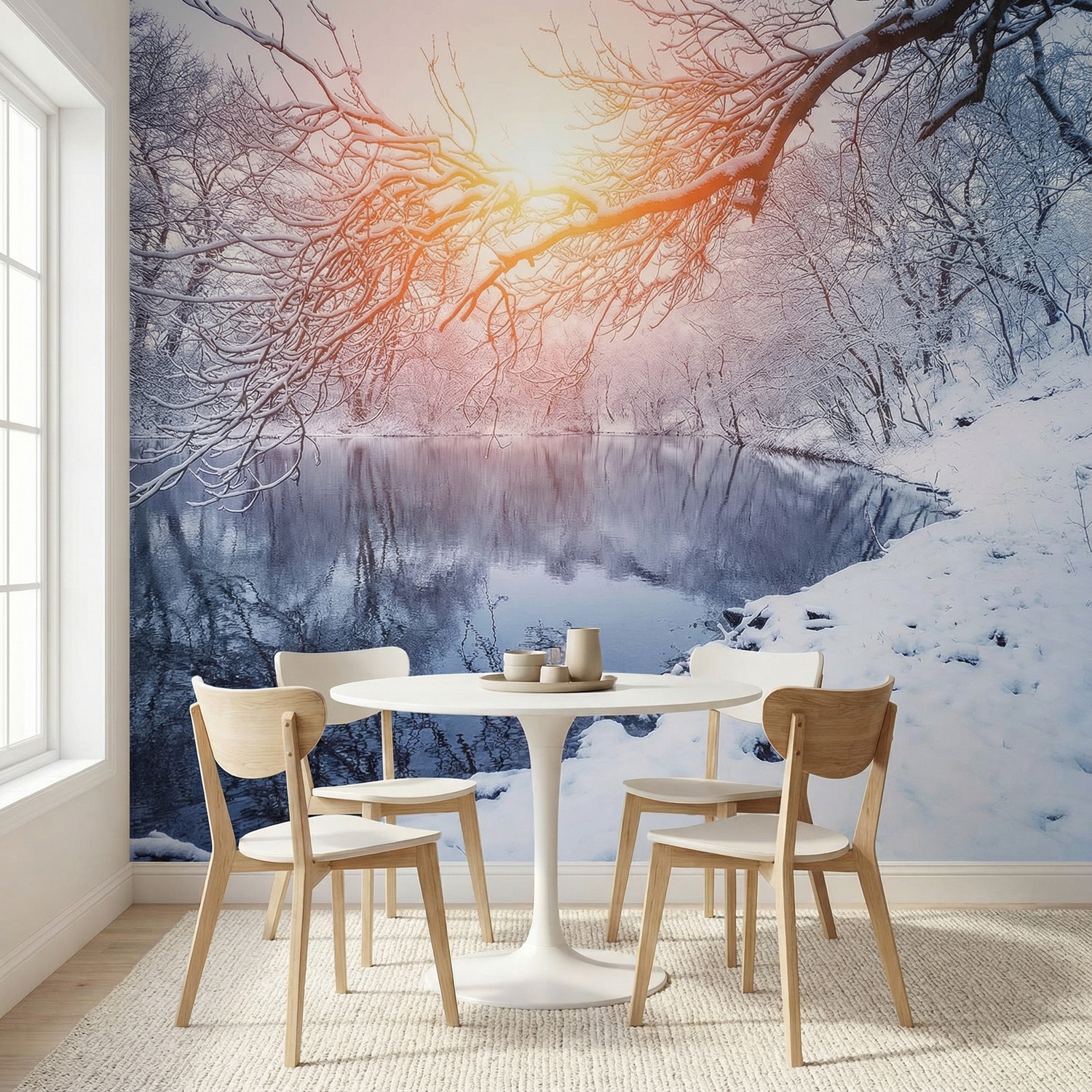 Wall Murals: Dawn in winter