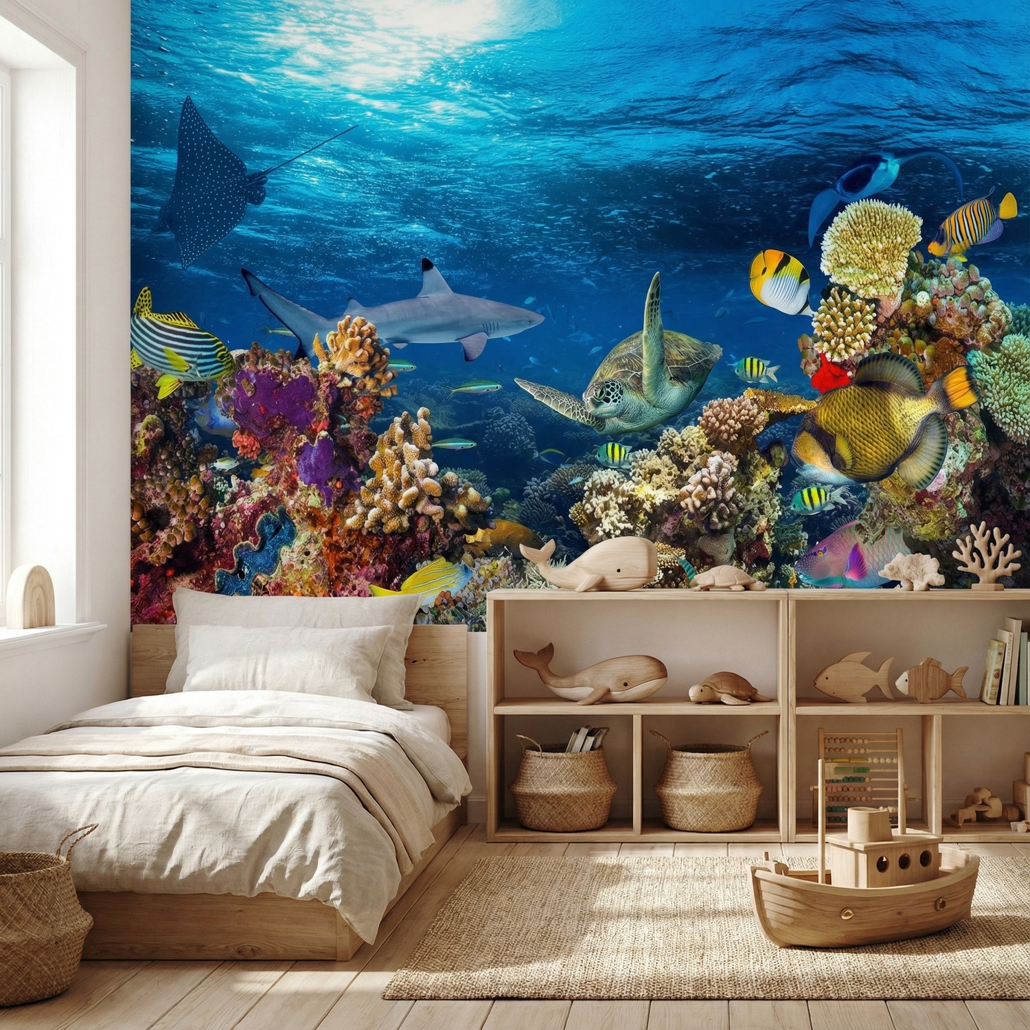 Wall Murals: Turtle in marine currents