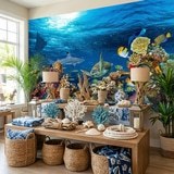 Wall Murals: Turtle in marine currents 19