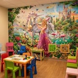 Wall Murals: Princess and unicorn in a magical garden 13