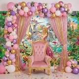 Wall Murals: Princess and unicorn in a magical garden 17