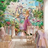 Wall Murals: Princess and unicorn in a magical garden 6
