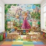 Wall Murals: Princess and unicorn in a magical garden 7