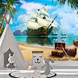 Wall Murals: Pirate ship in search of treasure 2