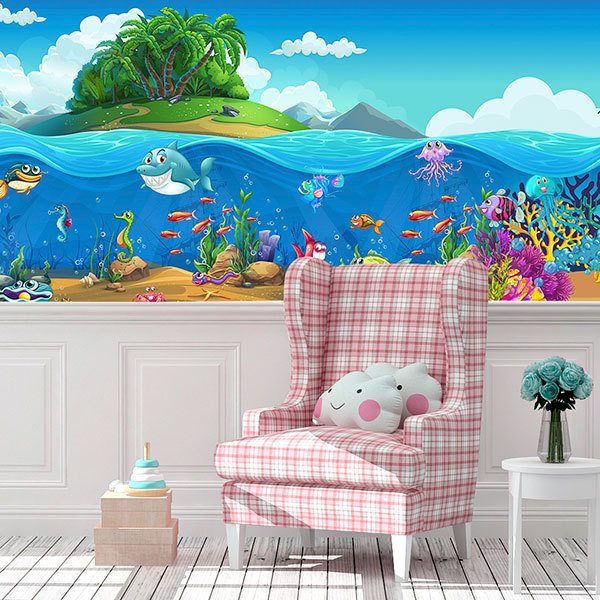 Wall Murals: Infantile marine fauna