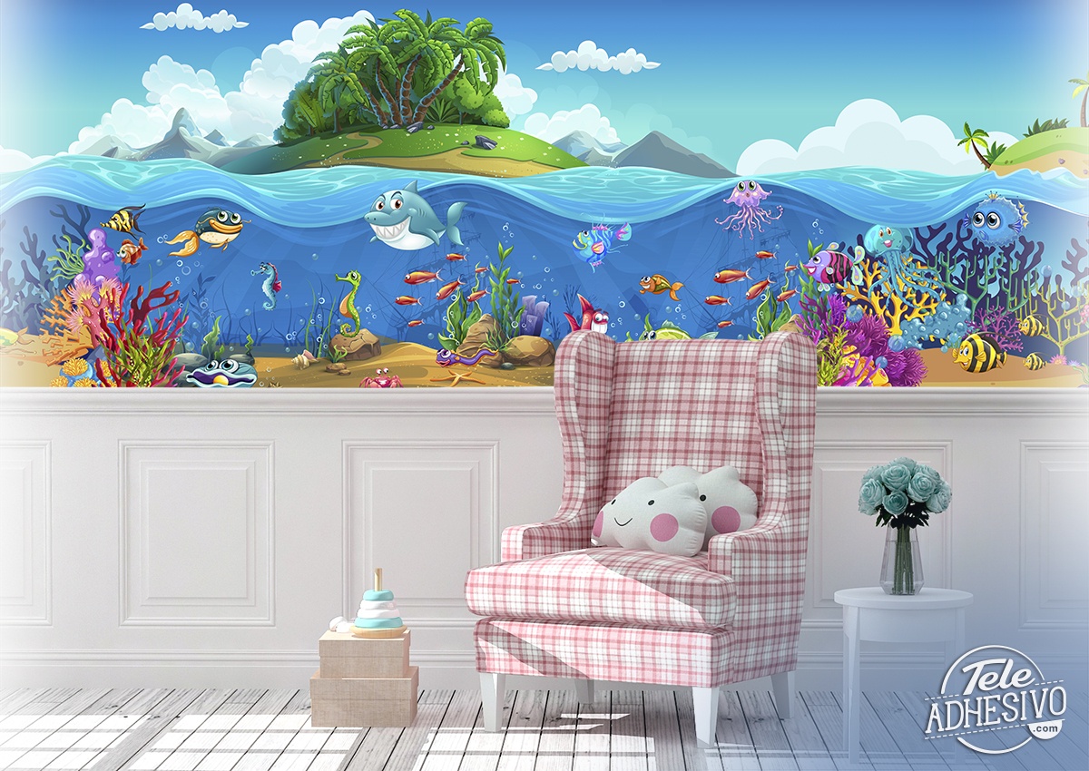 Wall Murals: Infantile marine fauna