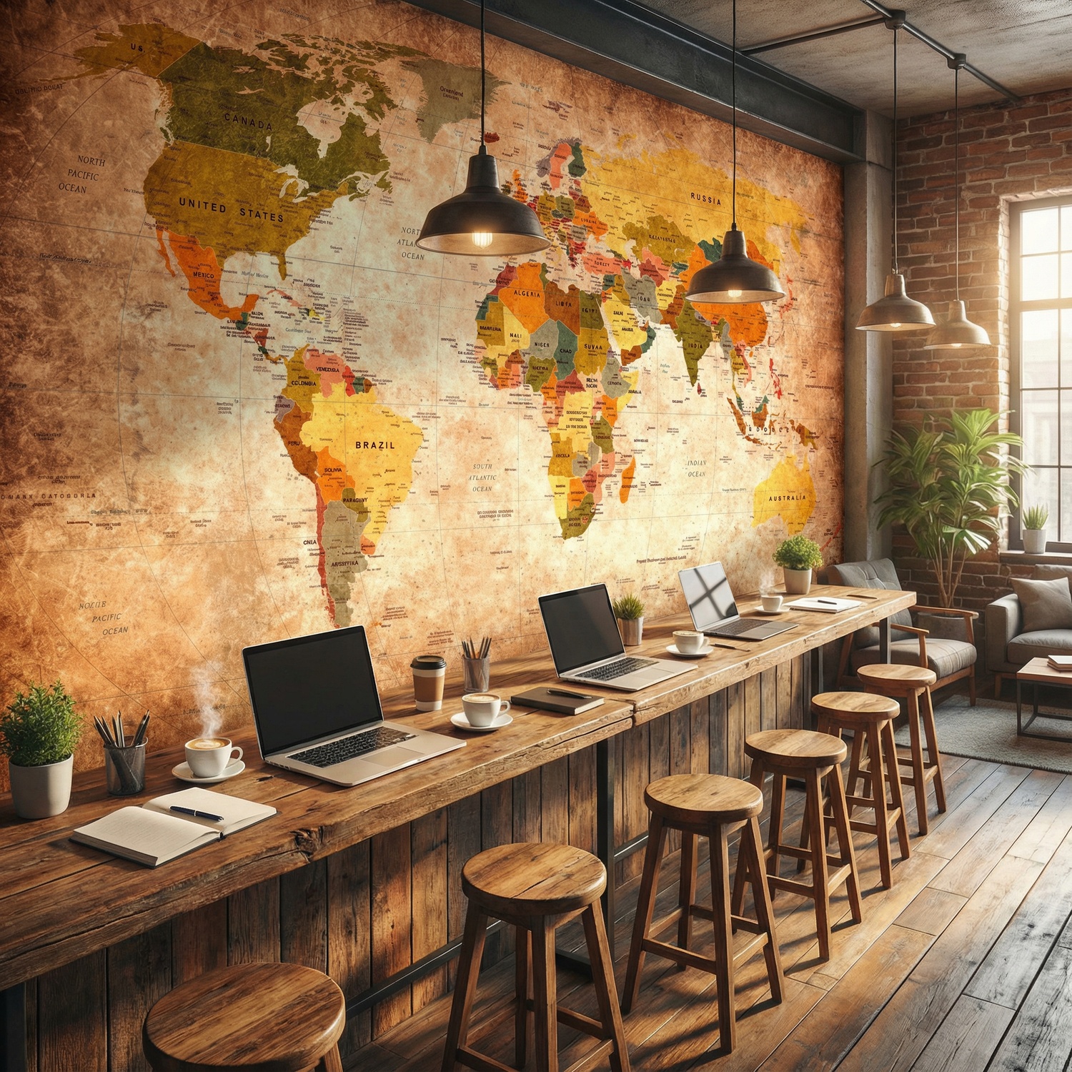 Wall Murals: Didactic world map