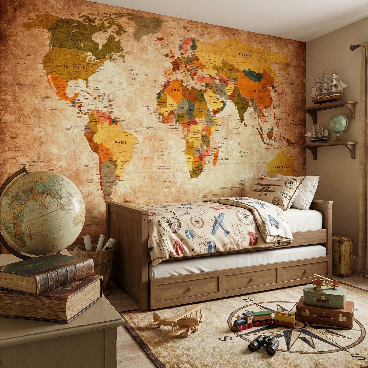 Wall Murals: Didactic world map