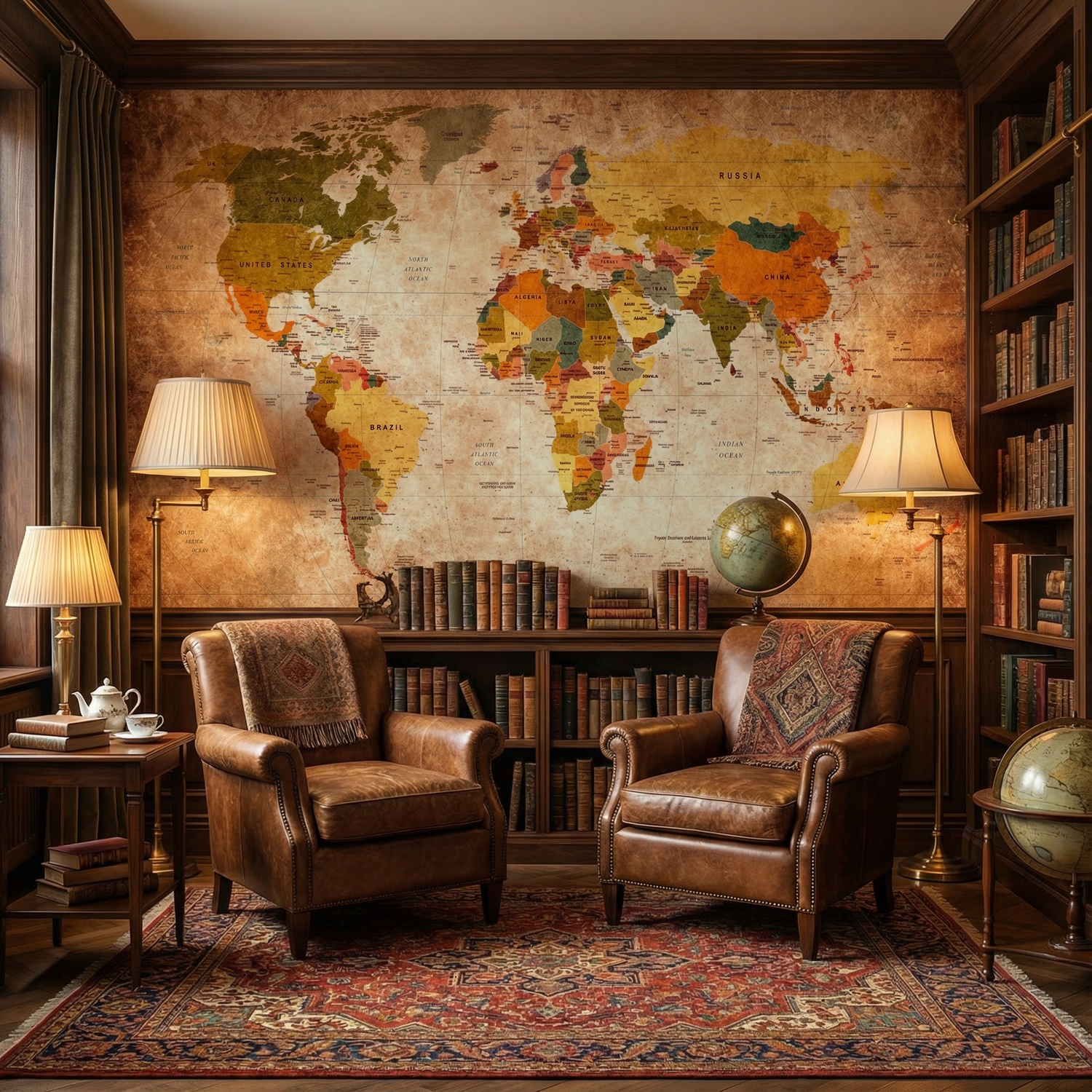 Wall Murals: Didactic world map