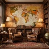 Wall Murals: Didactic world map 6