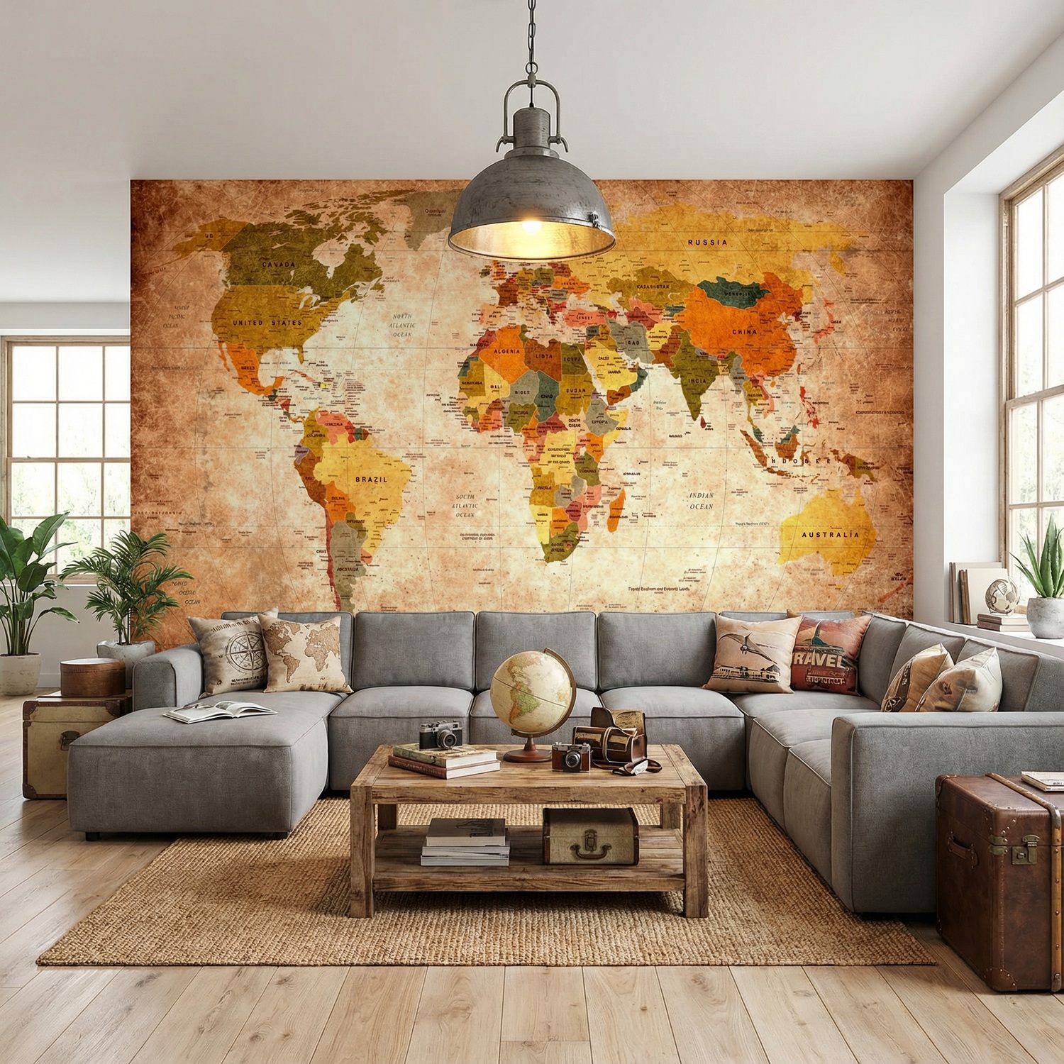 Wall Murals: Didactic world map