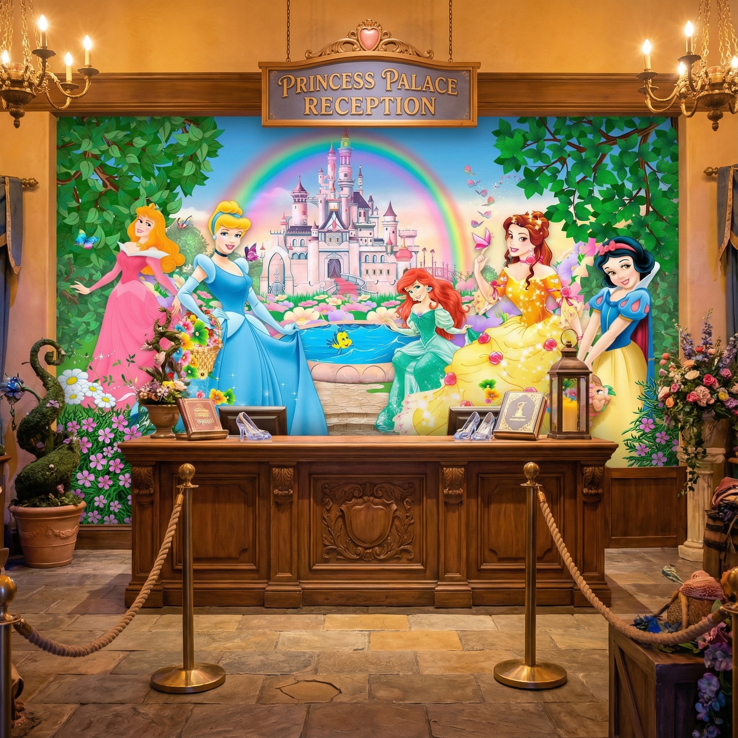 Wall Murals: Princesses and Disney Castle