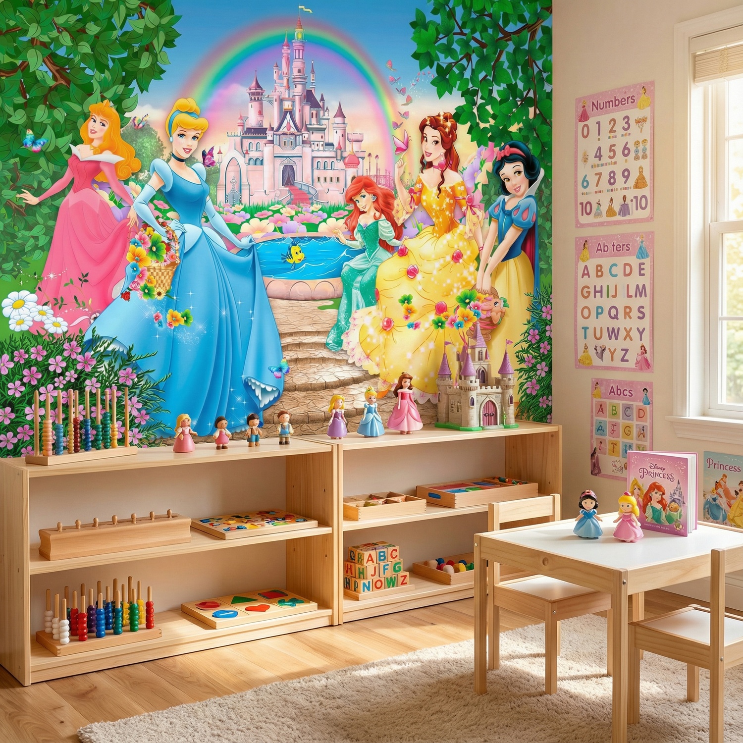 Wall Murals: Princesses and Disney Castle