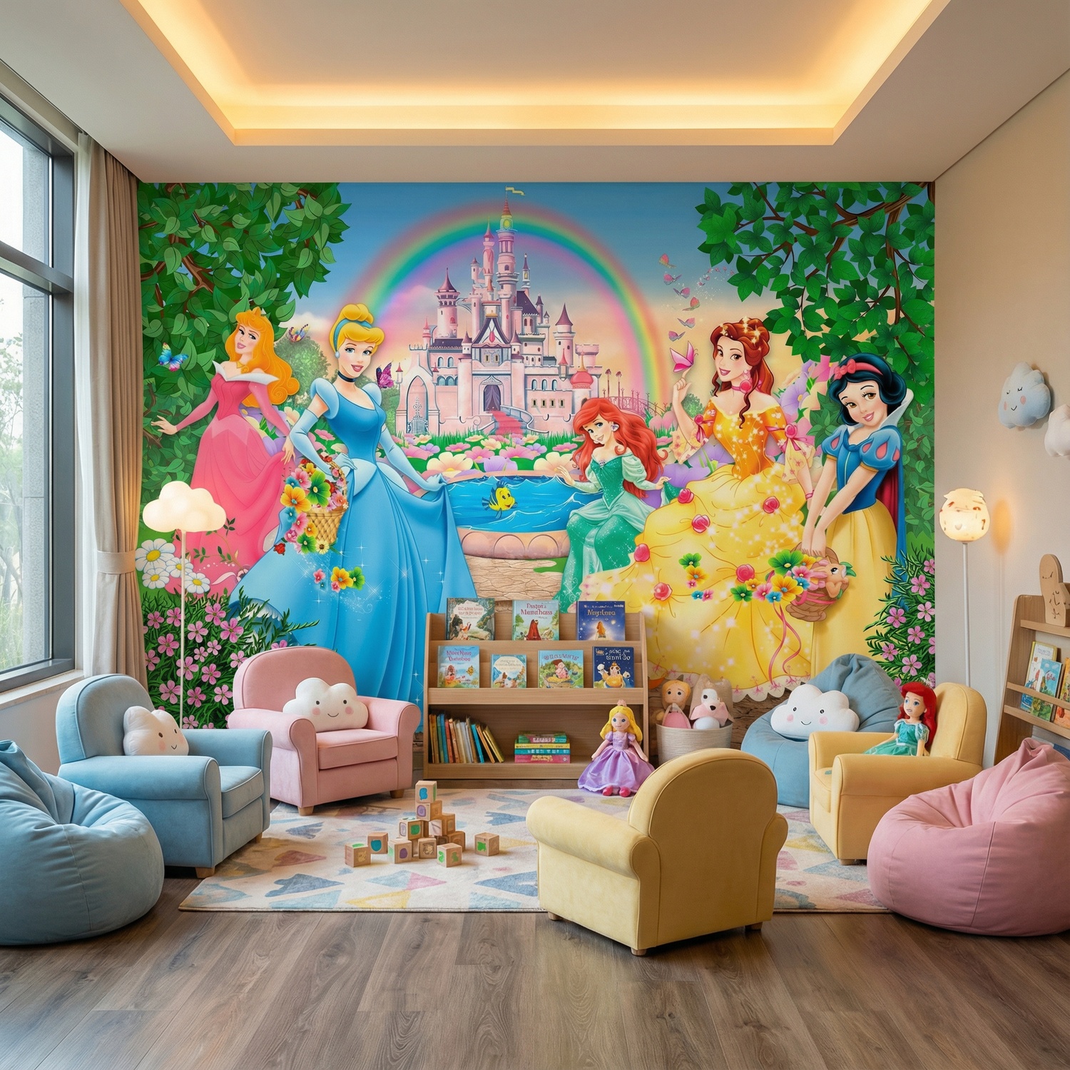 Wall Murals: Princesses and Disney Castle