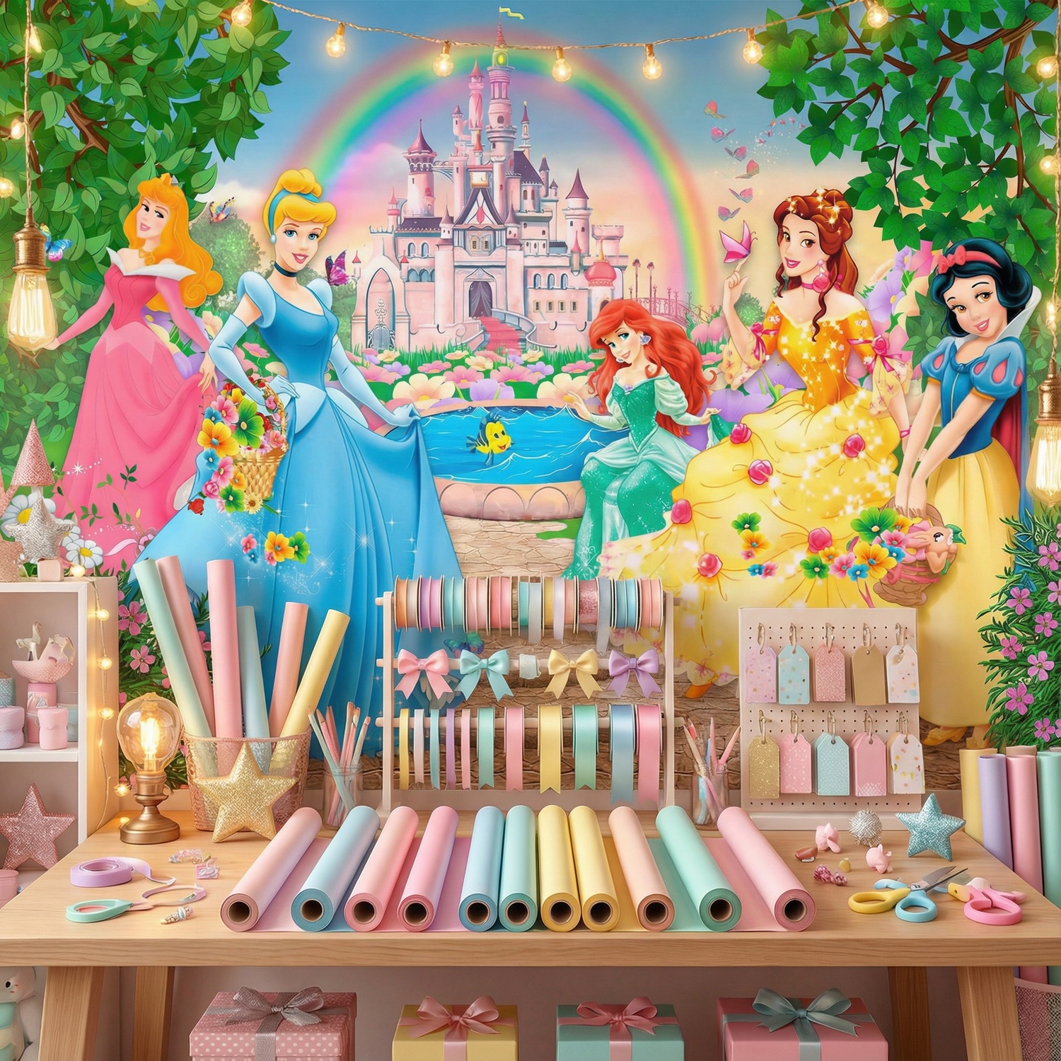 Wall Murals: Princesses and Disney Castle