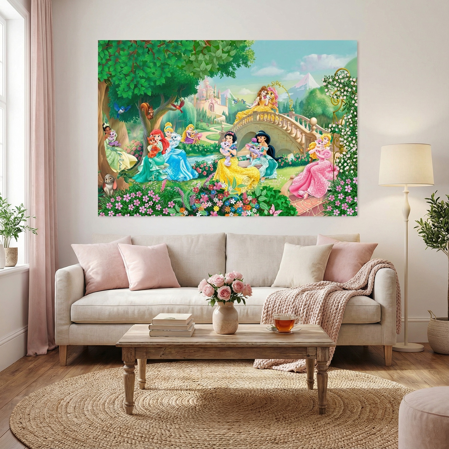 Wall Murals: Disney Princesses with Pets