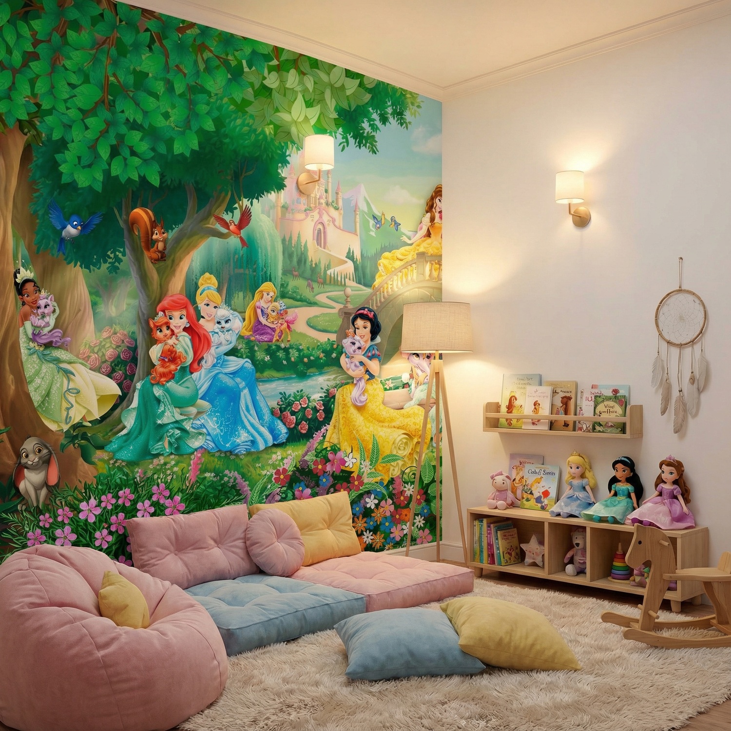 Wall Murals: Disney Princesses with Pets