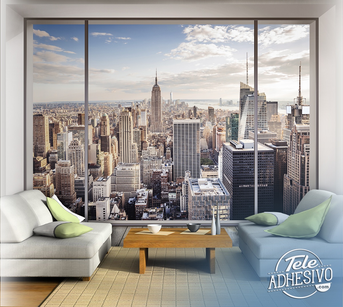 Wall Murals: View of New York from a room