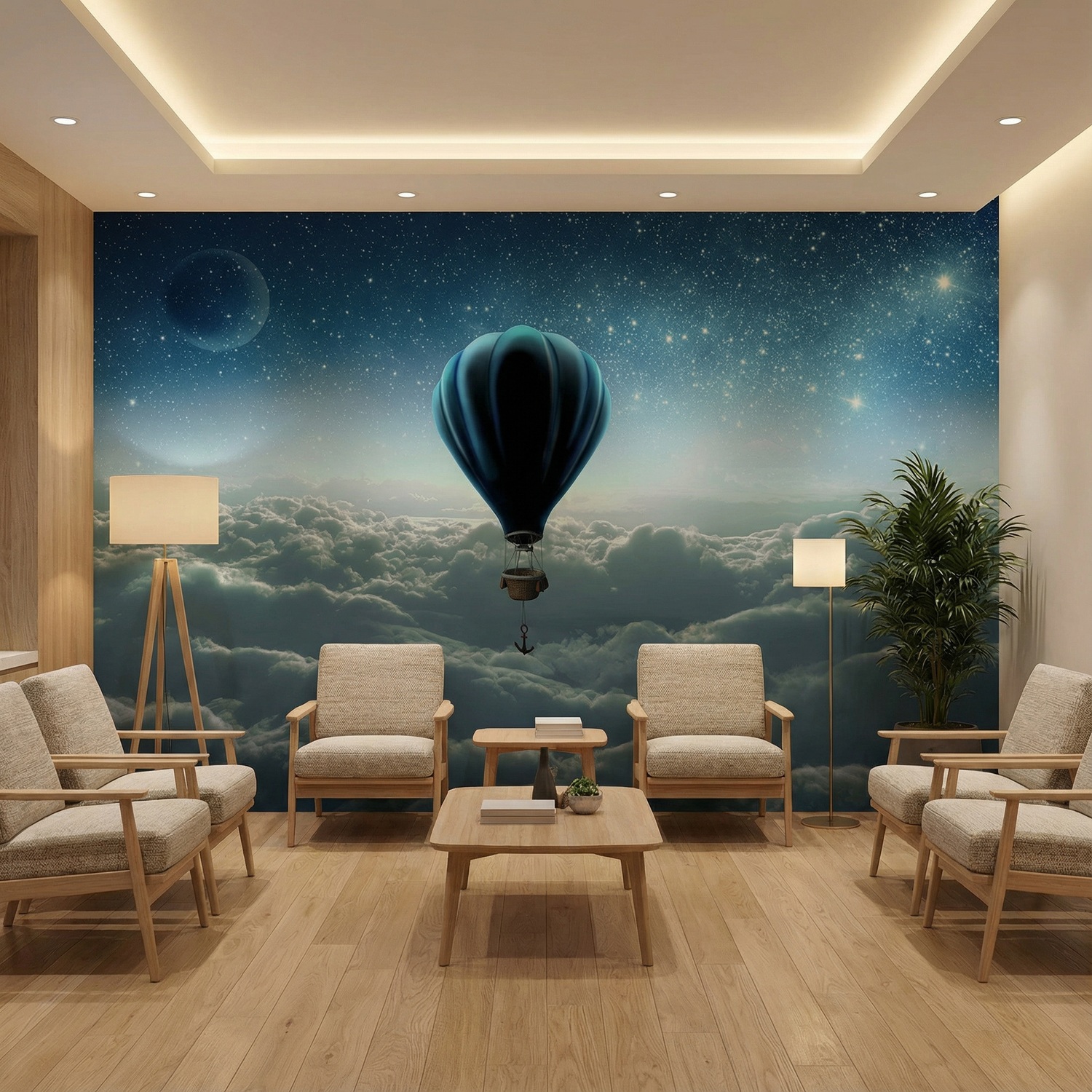Wall Murals: Sunrise hot air balloon