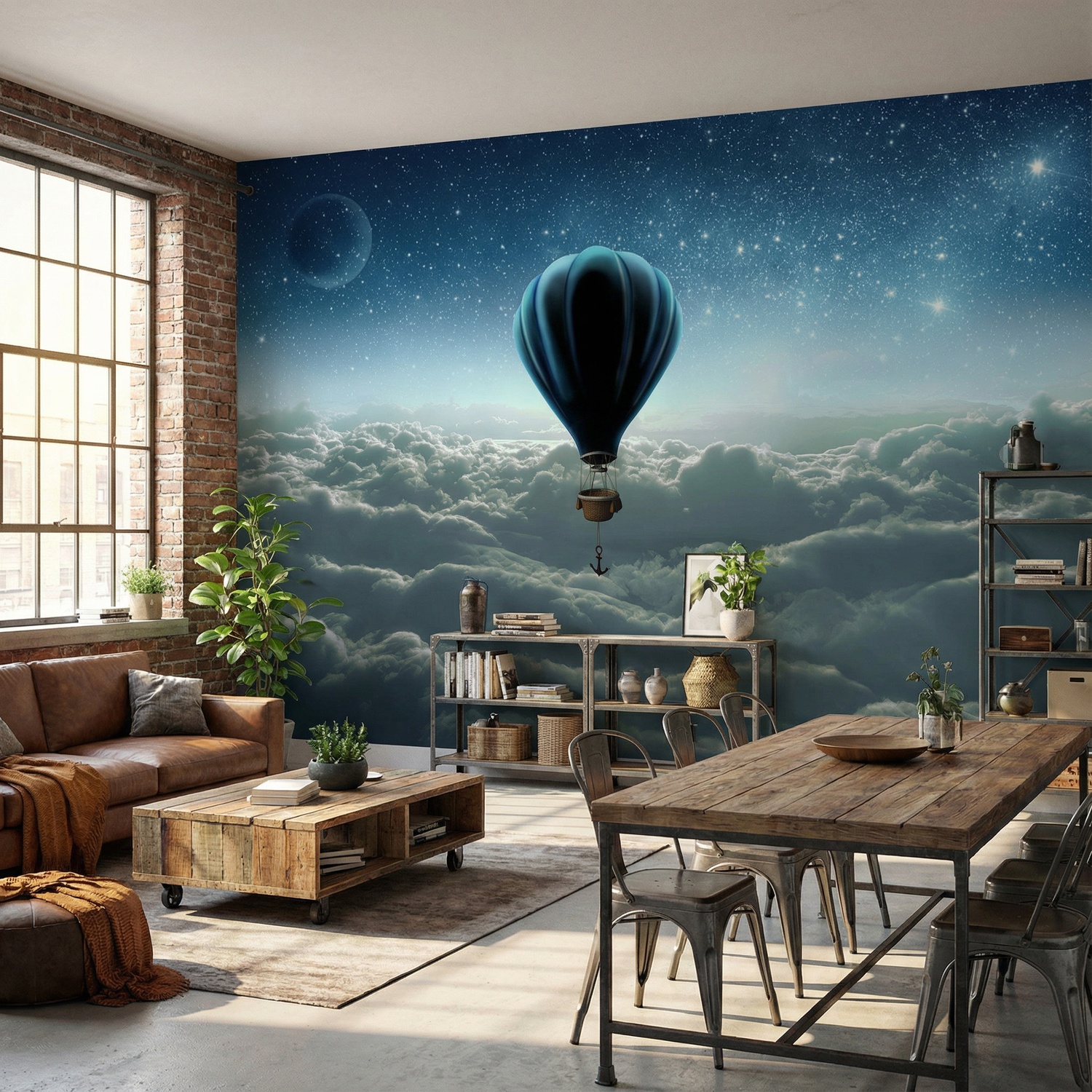 Wall Murals: Sunrise hot air balloon