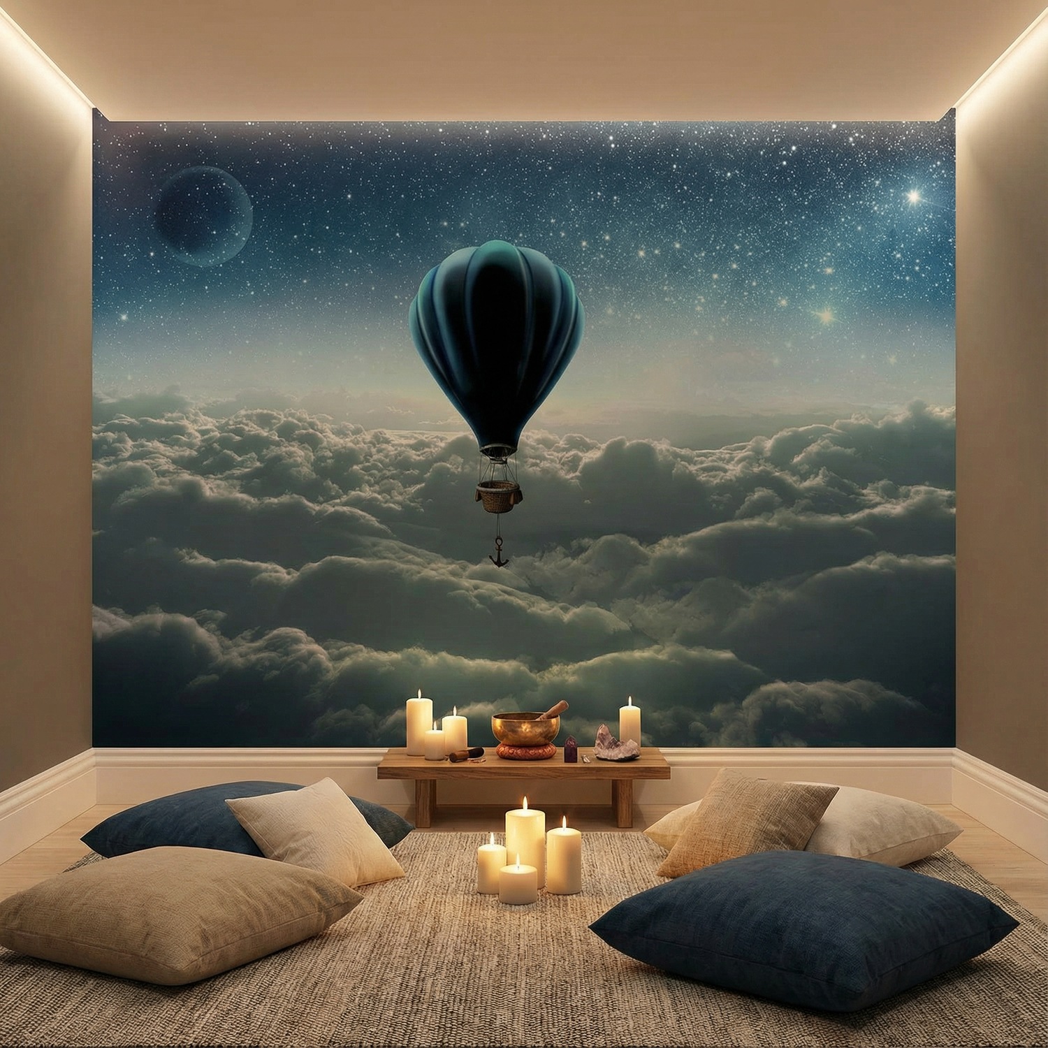 Wall Murals: Sunrise hot air balloon