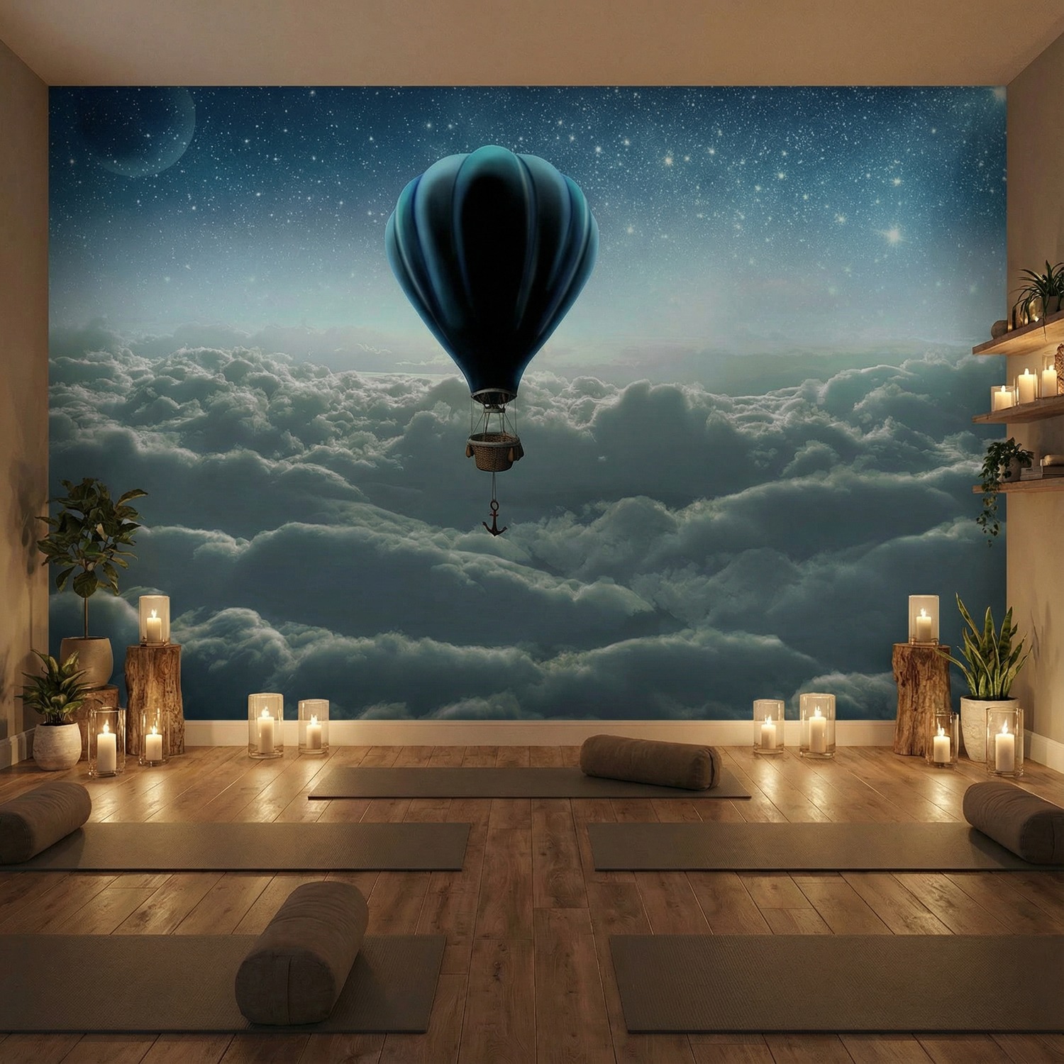 Wall Murals: Sunrise hot air balloon