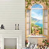 Wall Murals: Window in coastal village 2