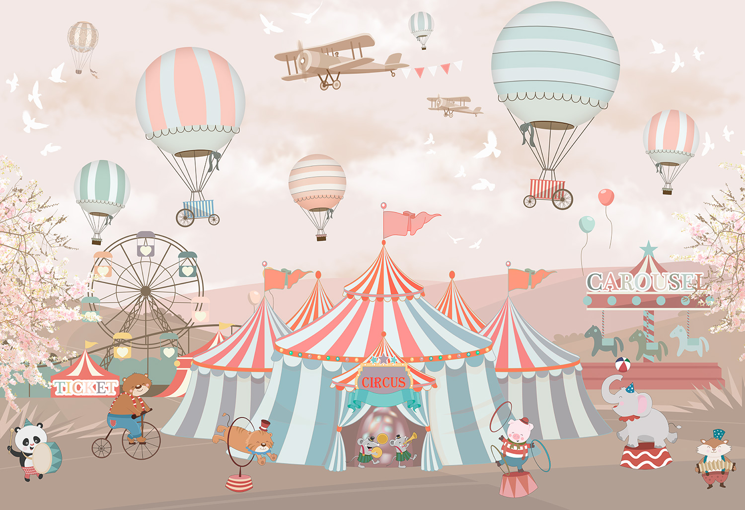Wall Murals: Grand Animal Circus
