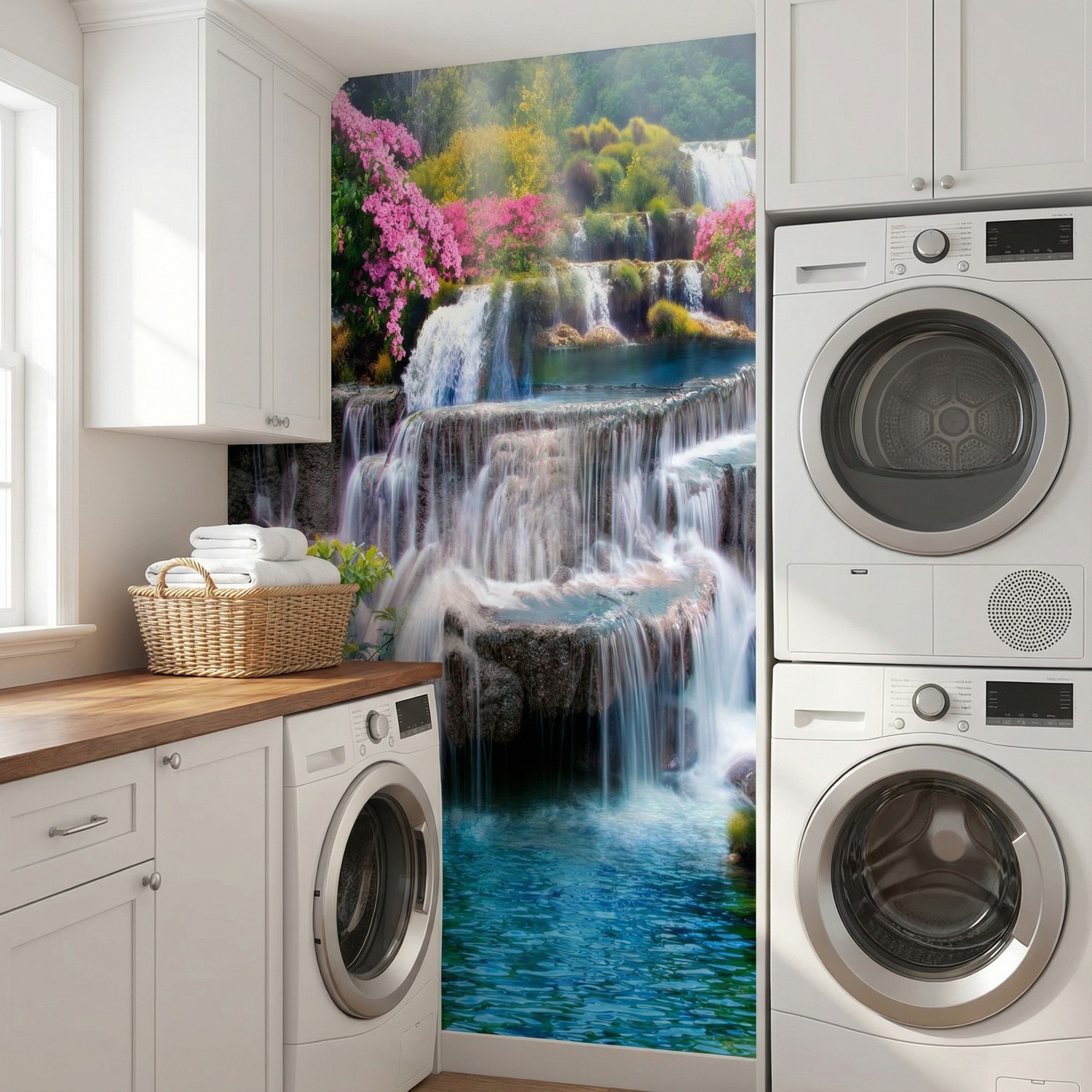 Wall Murals: Garden of large waterfalls