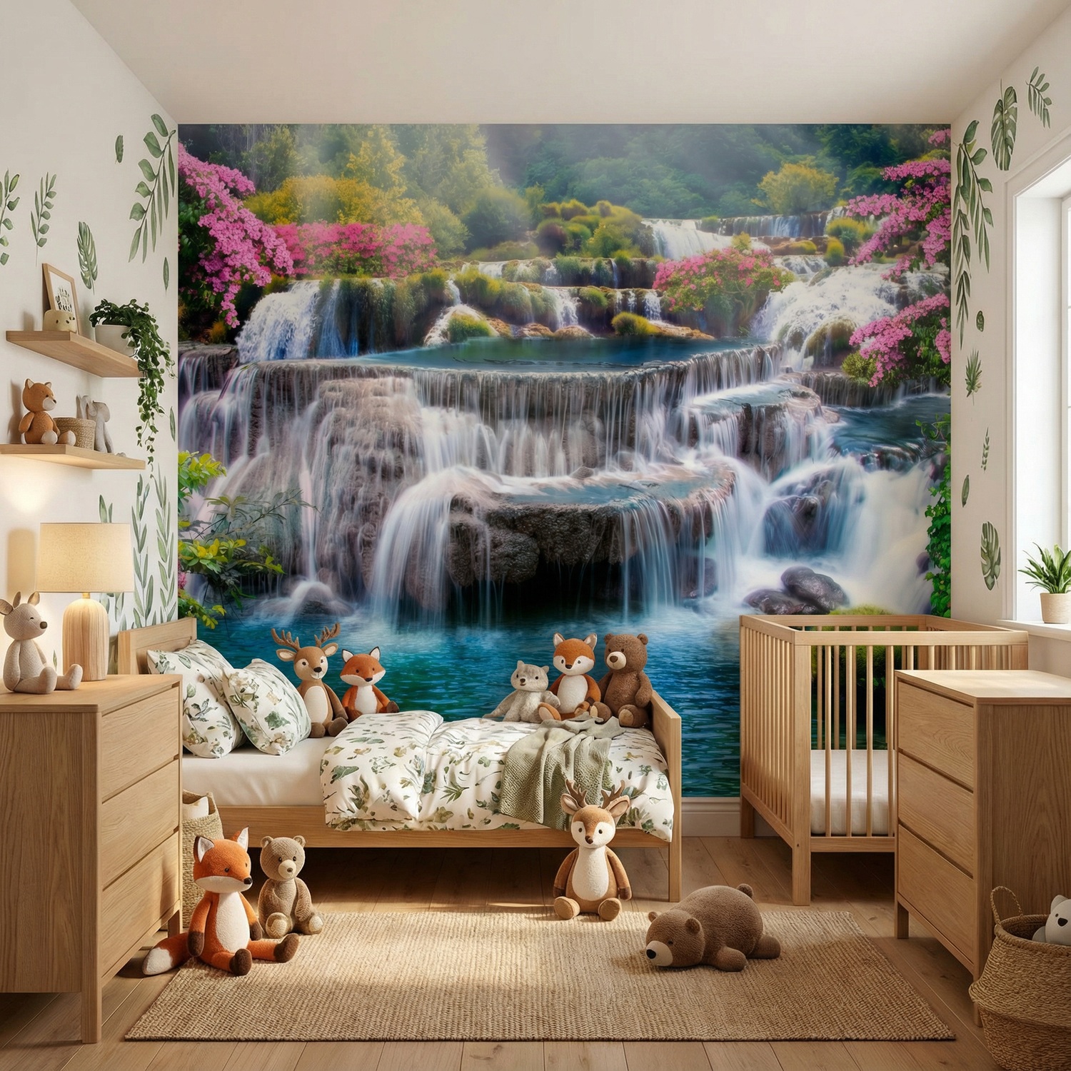 Wall Murals: Garden of large waterfalls