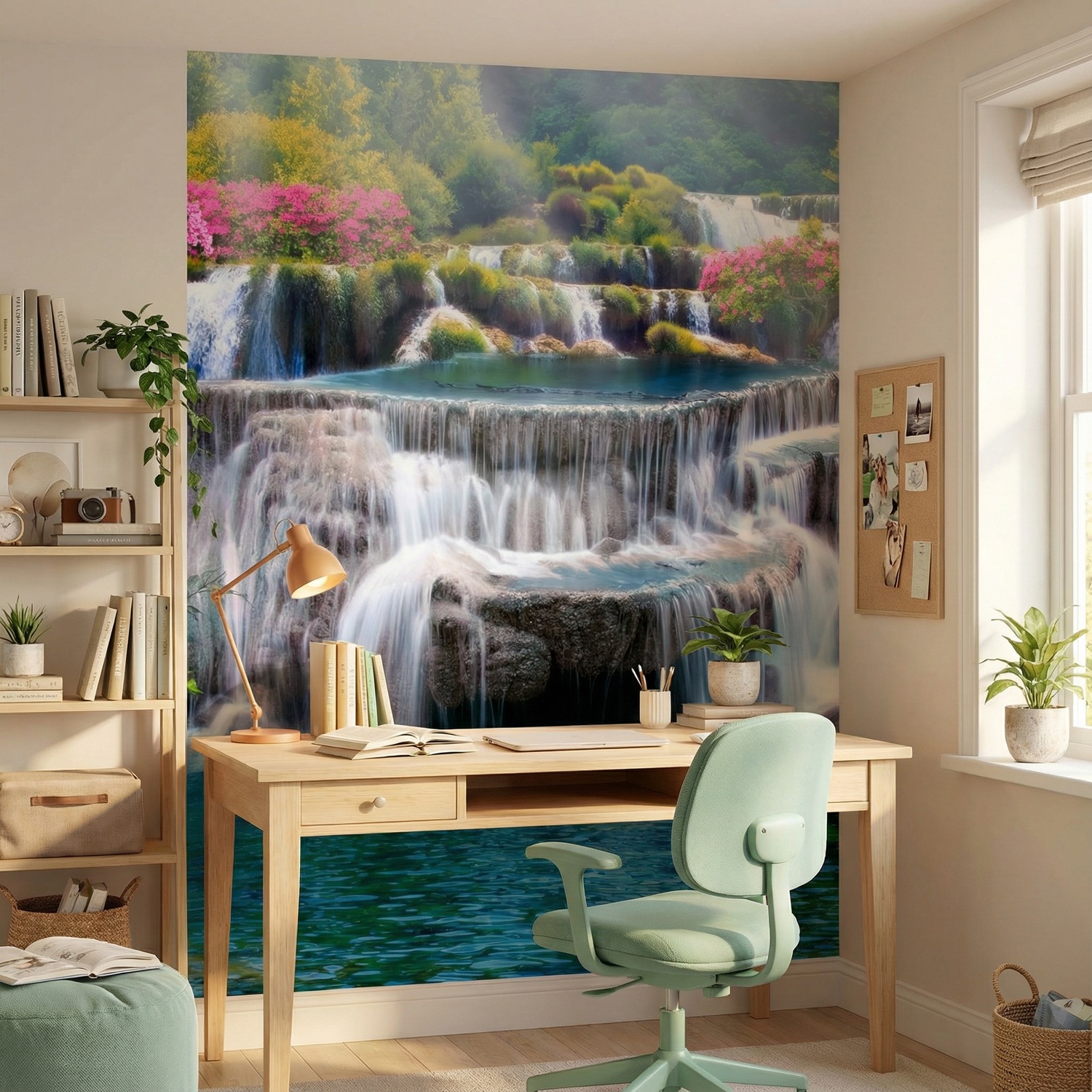 Wall Murals: Garden of large waterfalls