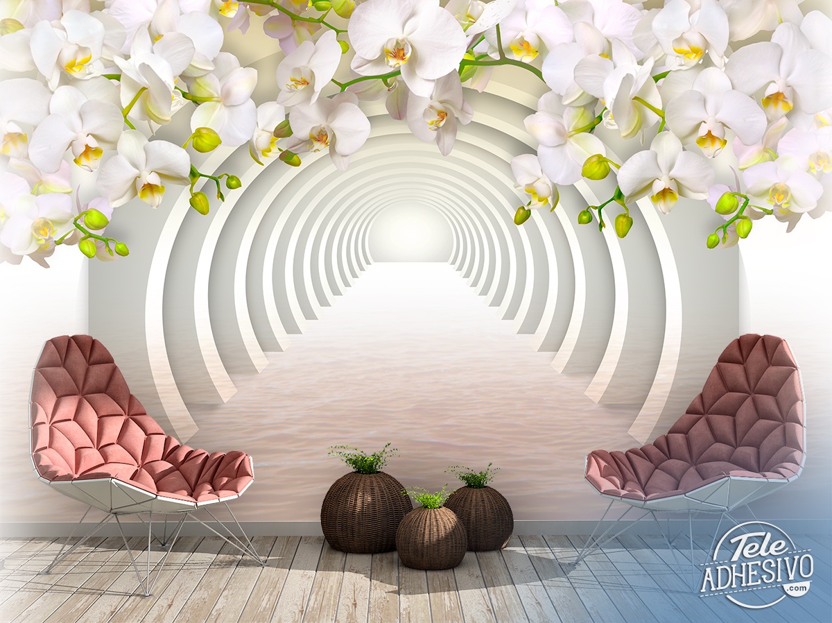 Wall mural white orchids Wall mural white orchids
