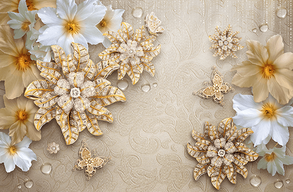Wall Murals: Floral jewellery