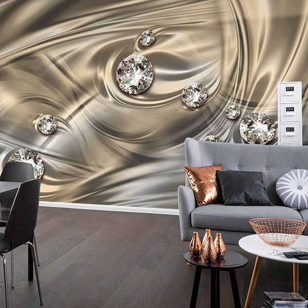 Wall mural Diamonds in cast silver