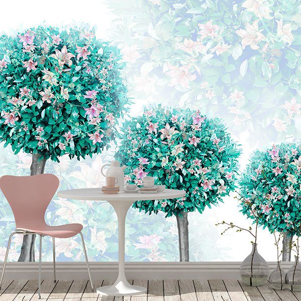 Wall mural Trees with flowers