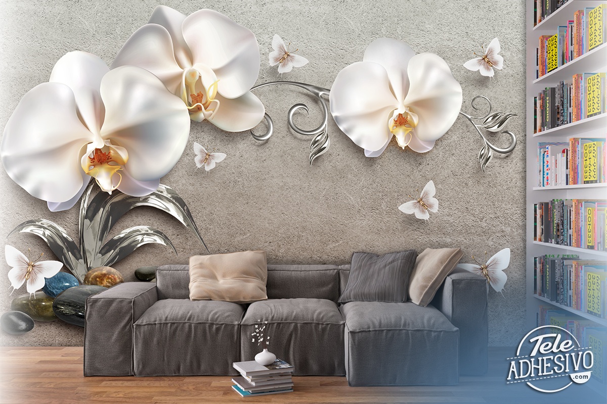 Wall Murals: White Orchids